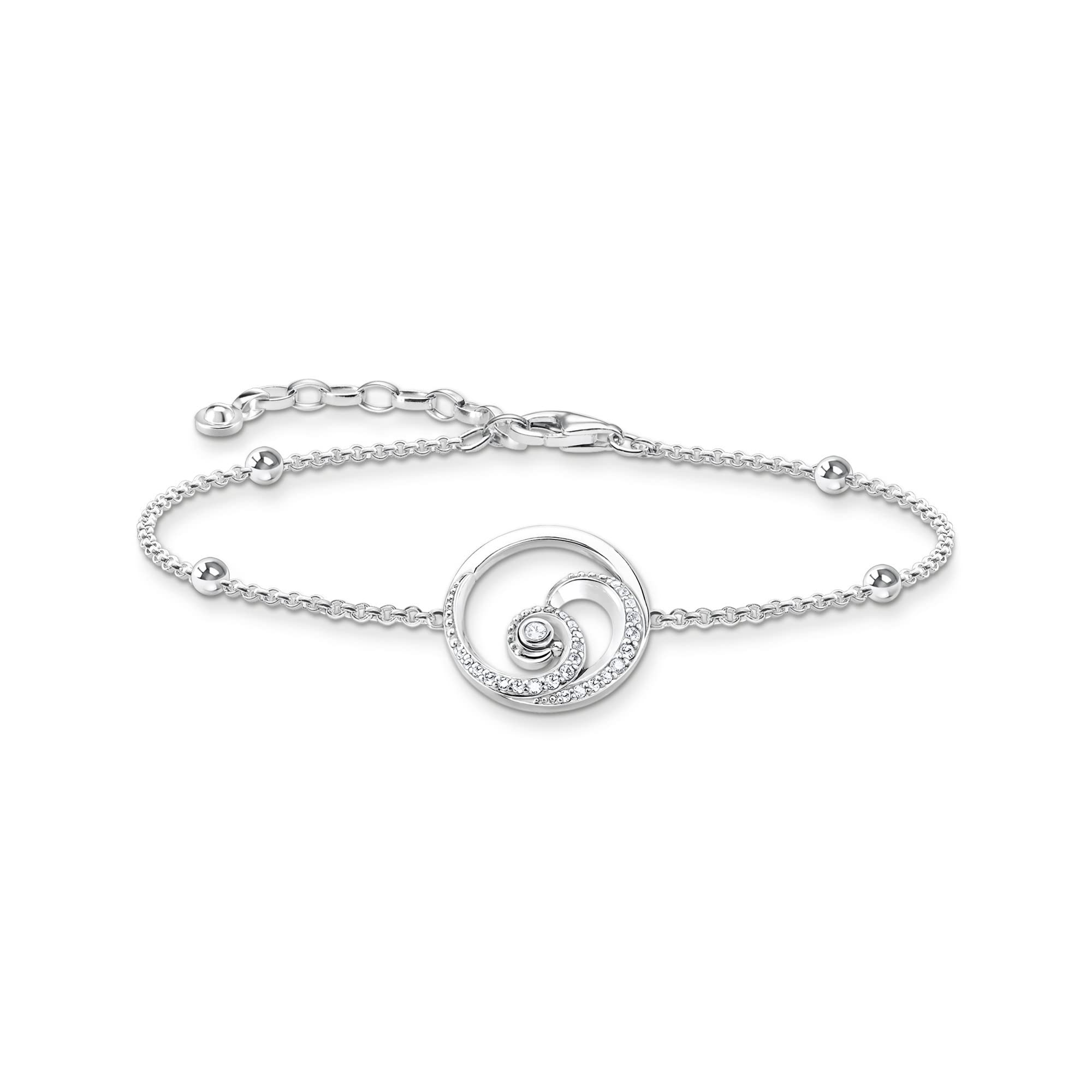 THOMAS SABO Armband Welle mit Steinen 925 Sterlingsilber