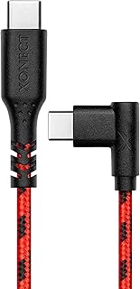 XONECT Type-C to Type-C ile Uyumlu iPhone ve Samsung ile Uyumlu Hızlı Şarj ve Data Kablosu 200 cm L Tipi Gaming Hasır Örgülü (Kırmızı)