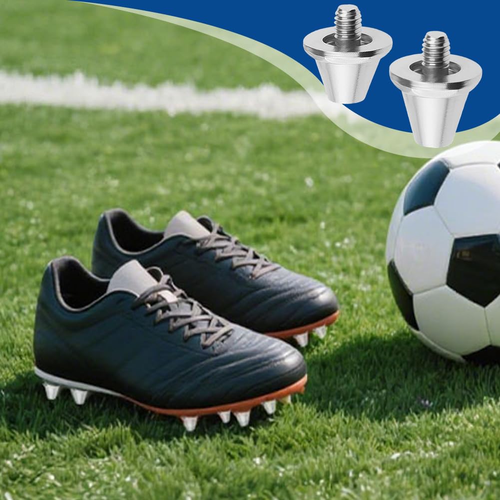 Lot de 12 crampons à vis M5 (5 mm) – Crampons de rechange universels en nylon et métal, antidérapants et stables, idéaux pour chaussures de football avec filetage M5, pour pelouse et gazon artificiel