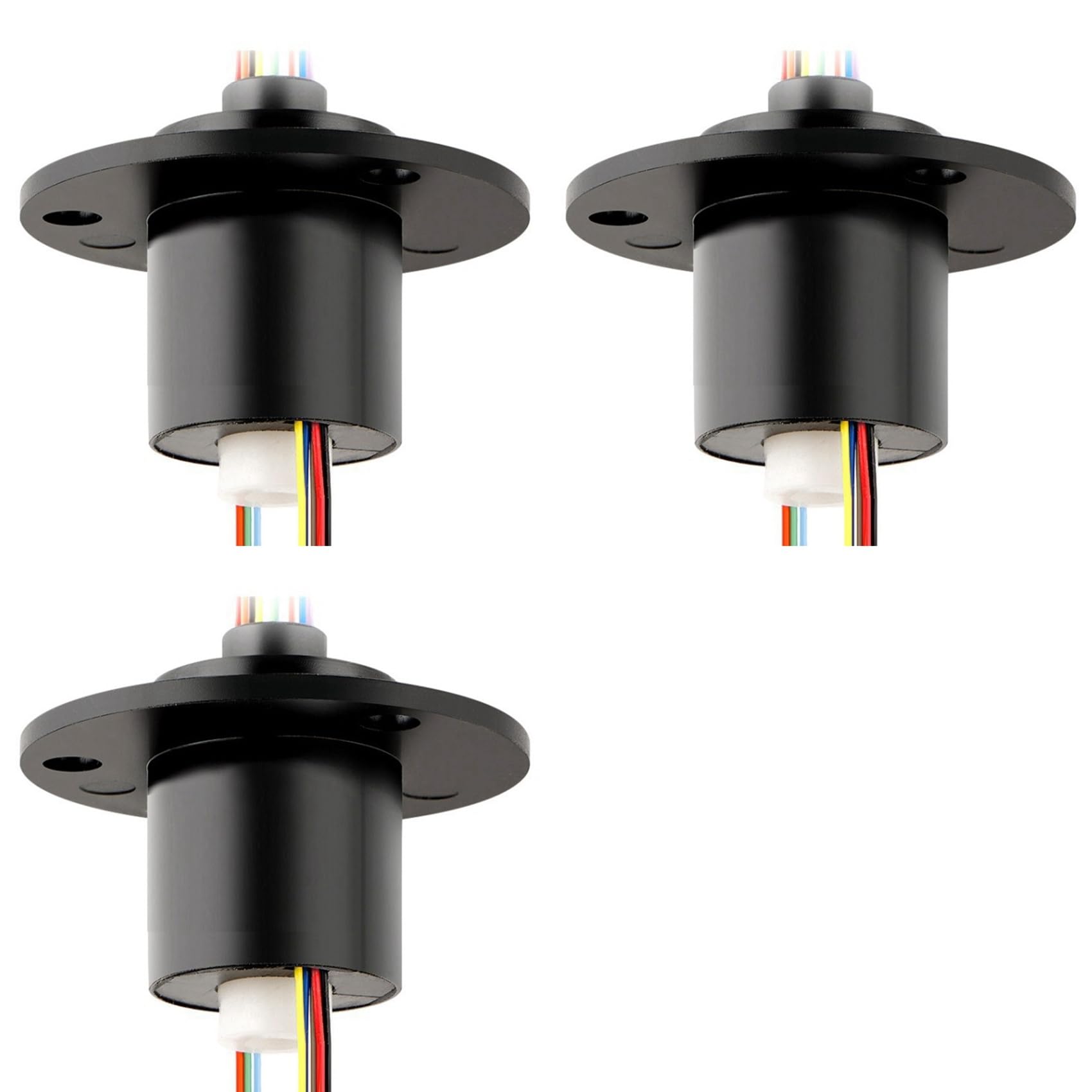 Jnchdghwa Black 3X Hole 5Mm Through Bore Slip Ring 6Ch 2A Collector Ring Joint Conductive Slipring Unlimited Rotary Connector