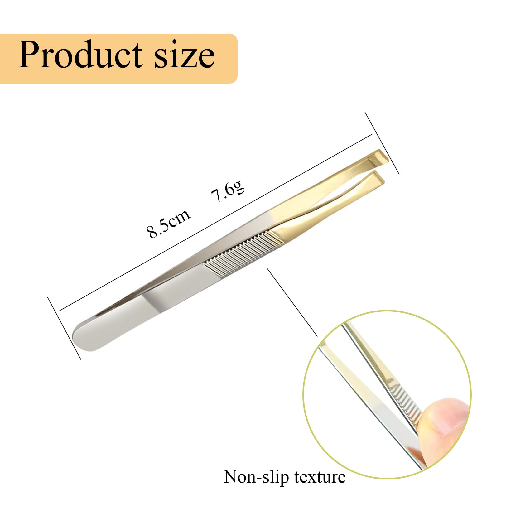 Pinzas de Depilar para Cejas, Pinzas de Cejas de Acero Inoxidable, para Extensión de Pestañas, Depilación, Cuidado Facial, Cejas, Barba, Pelos Pequeños