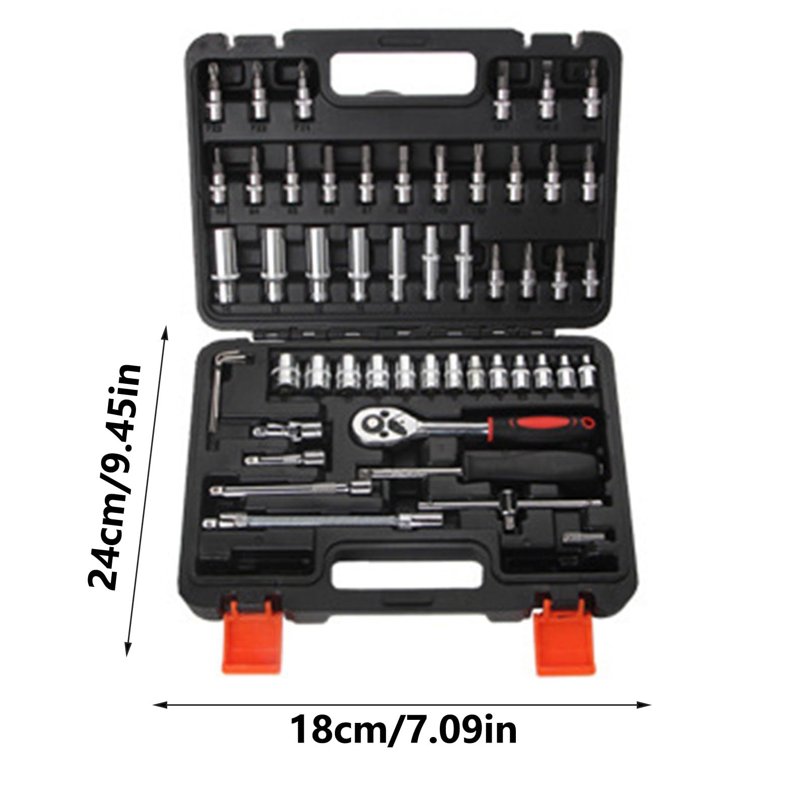 Strumenti Da 53 Pcs Per Chiavi Cricchetta Professionale Con Bombetta Estensione E Box Box Per Meccanici Attrezzatura Automobilistica Kit Strumenti Riparazione Automobilistica