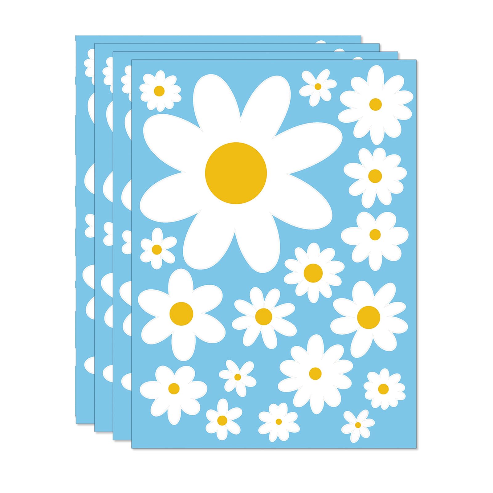Wheelie Bin Stickers - 4 Pack Waterproof PVC Daisy Decals with UV Protection for Outdoor Bins & Trash Cans - Durable Adhesive Stickers for Home & Garden Decor