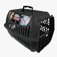 Brinqpet Caixa de Transporte para Animais de Estimação - Preta - Tamanho Pequeno - Ideal para Gatos, Cachorros e Coelhos - Resistente e Higiênico