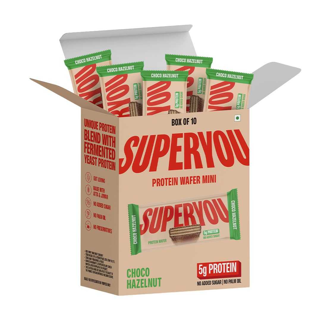 Superyou Choco Hazelnut Protein Wafer Mini Bars (Pack Of 10)