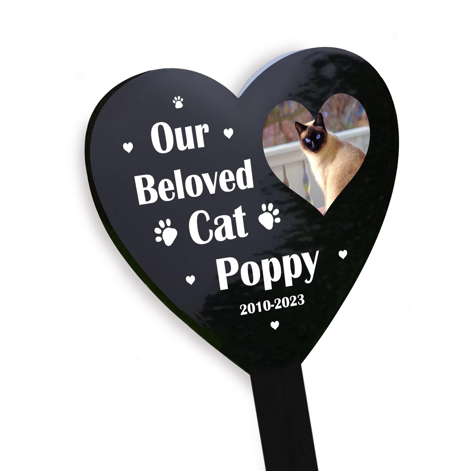 RED OCEAN Personalised Cat Memorial, Grave Marker, Graveside Ornament, Cat Memorial Remembrance Plaque For Garden, Pet Grave Decorations