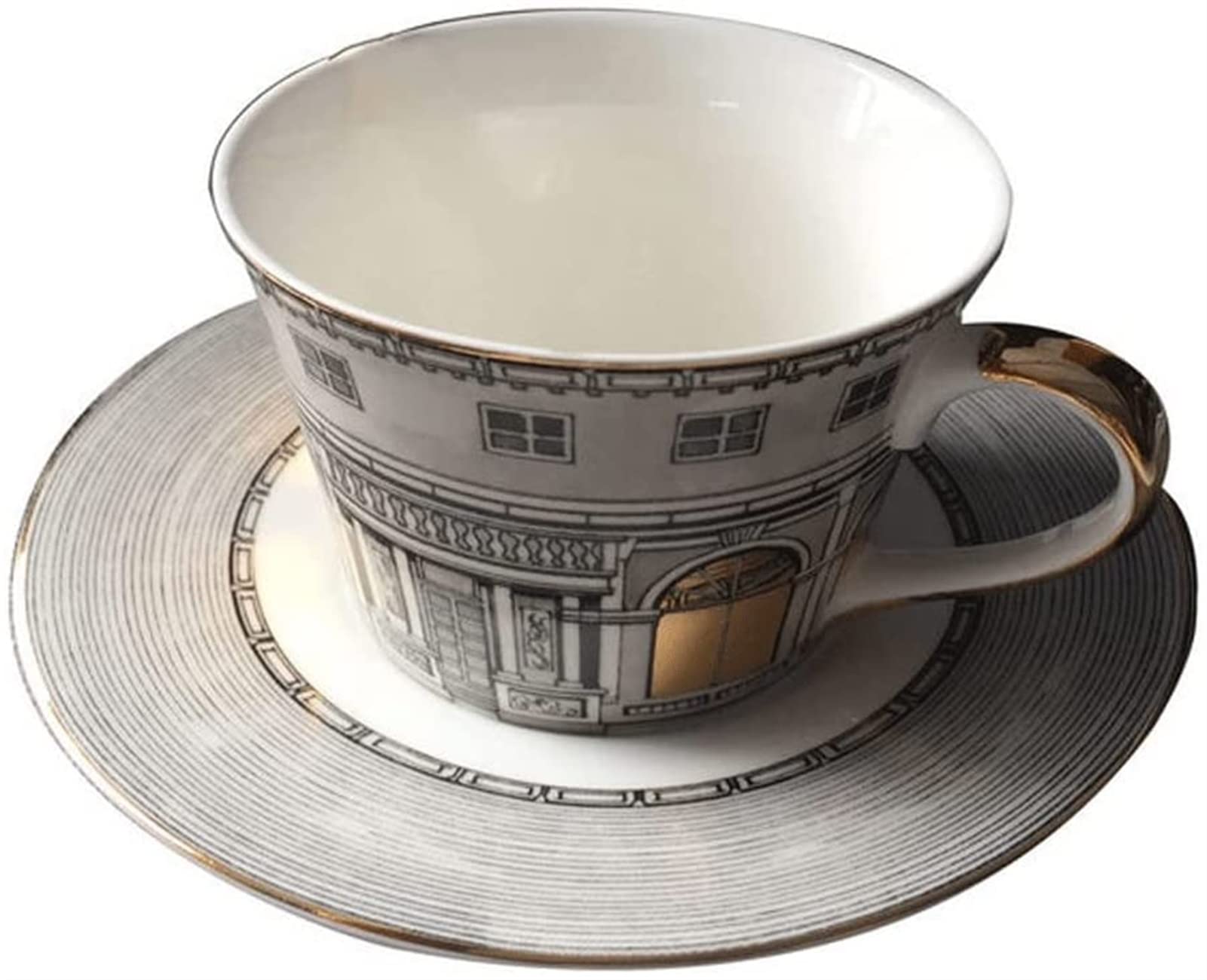 YNIYUJKL Bone China Tea Coffee Set Coffee Maker Pot Pot Box Sugar Cups And Saucer Set Retro Swan Castle Coffee Cup