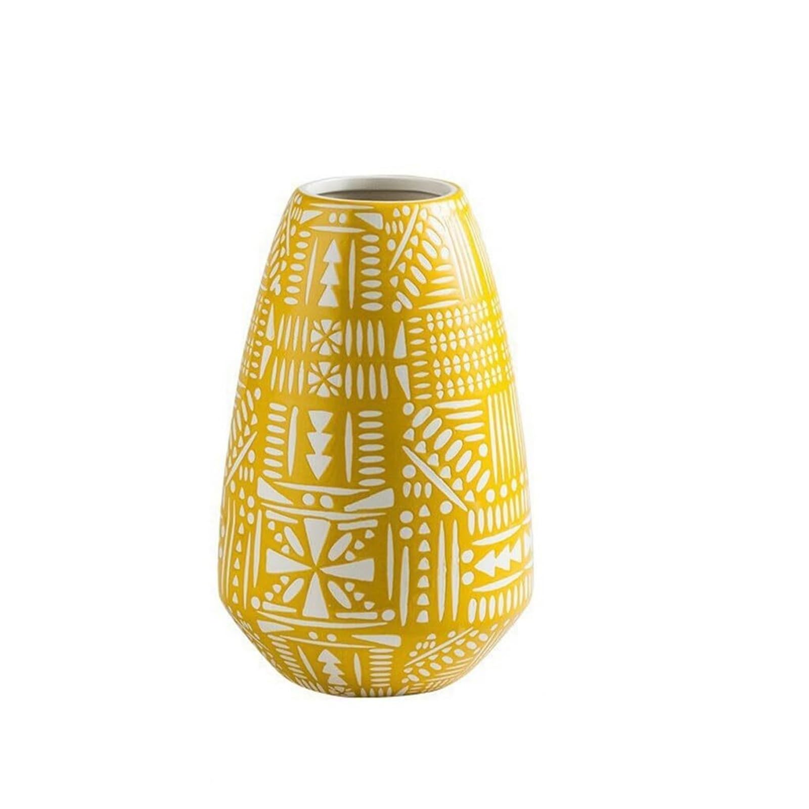 Ceramic Vases Nordic Creative Relief Texture Porcelain Vase Living Room Porch Flower Arrangement Dried Flower Decoration Ceramic Vase(A)