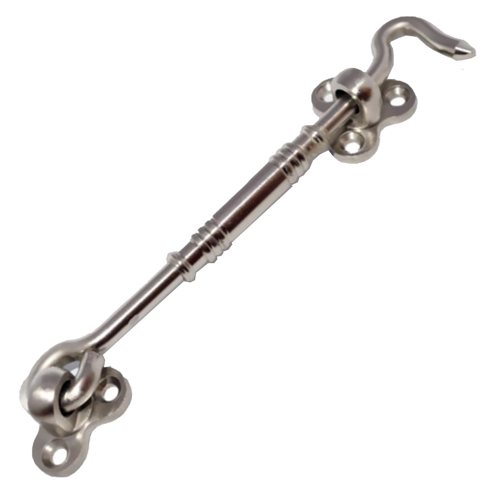 RISEOM Brass Heavy Gate Hook and Eye/Window Hook for Double Doors Gates/Windows(Flower Eye) (2, Silver-6 inch)-picture-24