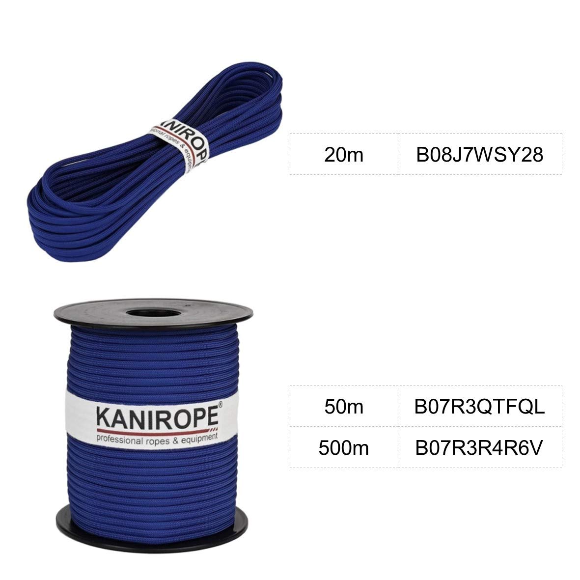 Kanirope® Paracord XPRO ø 3,8 mm 50 m błękit królewski 32-krotnie pleciony