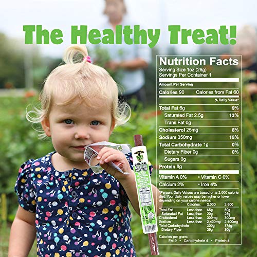 image for Original 100% Grass Fed Beef Sticks, Low Carb and Gluten Free Snack, H