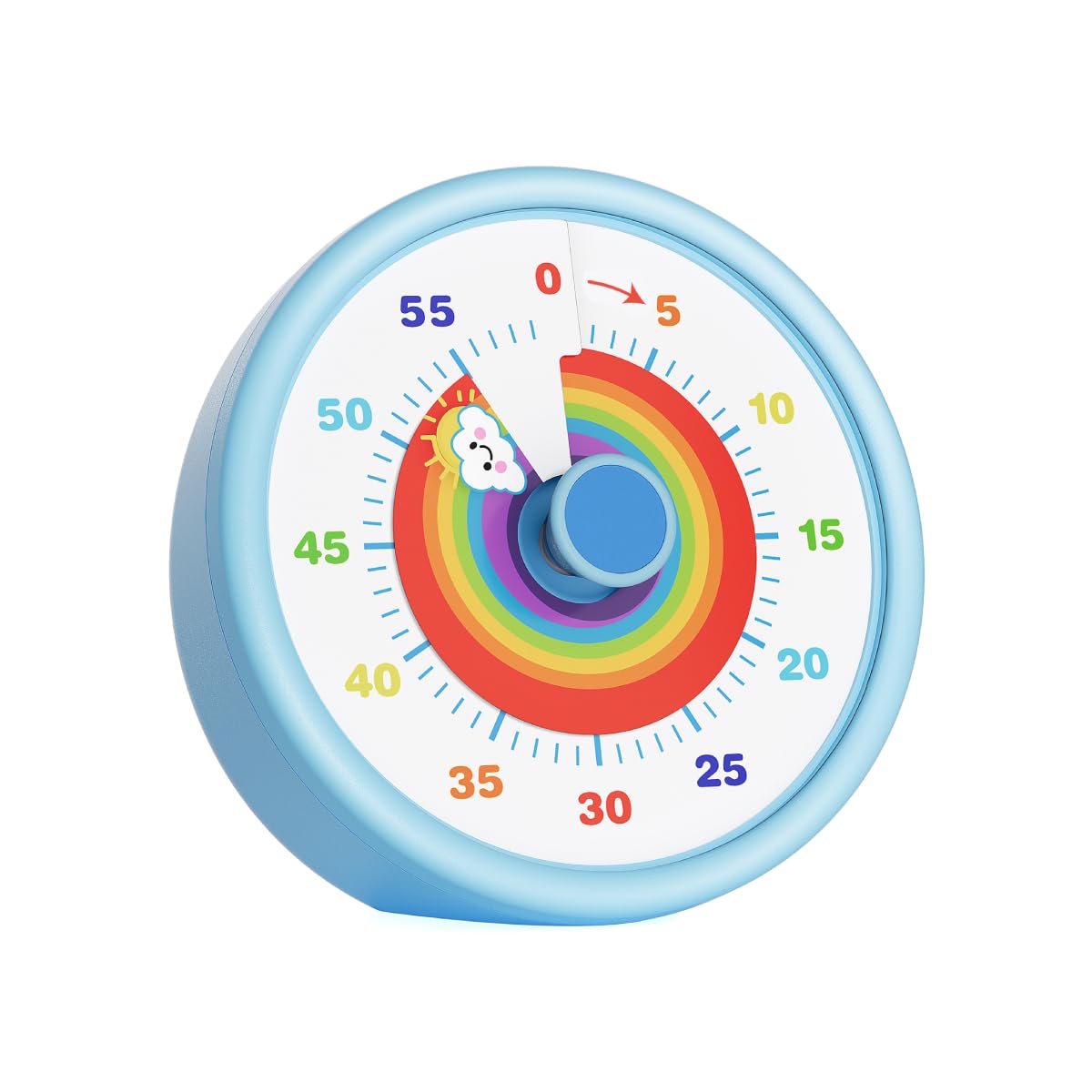 Timer Visivo Educativo per Bambini 60 Minuti, Conto alla Rovescia Silenzioso con Design Arcobaleno, Timer da Studio e Cucina per Bambini, Scuola, ADHD ed Esami