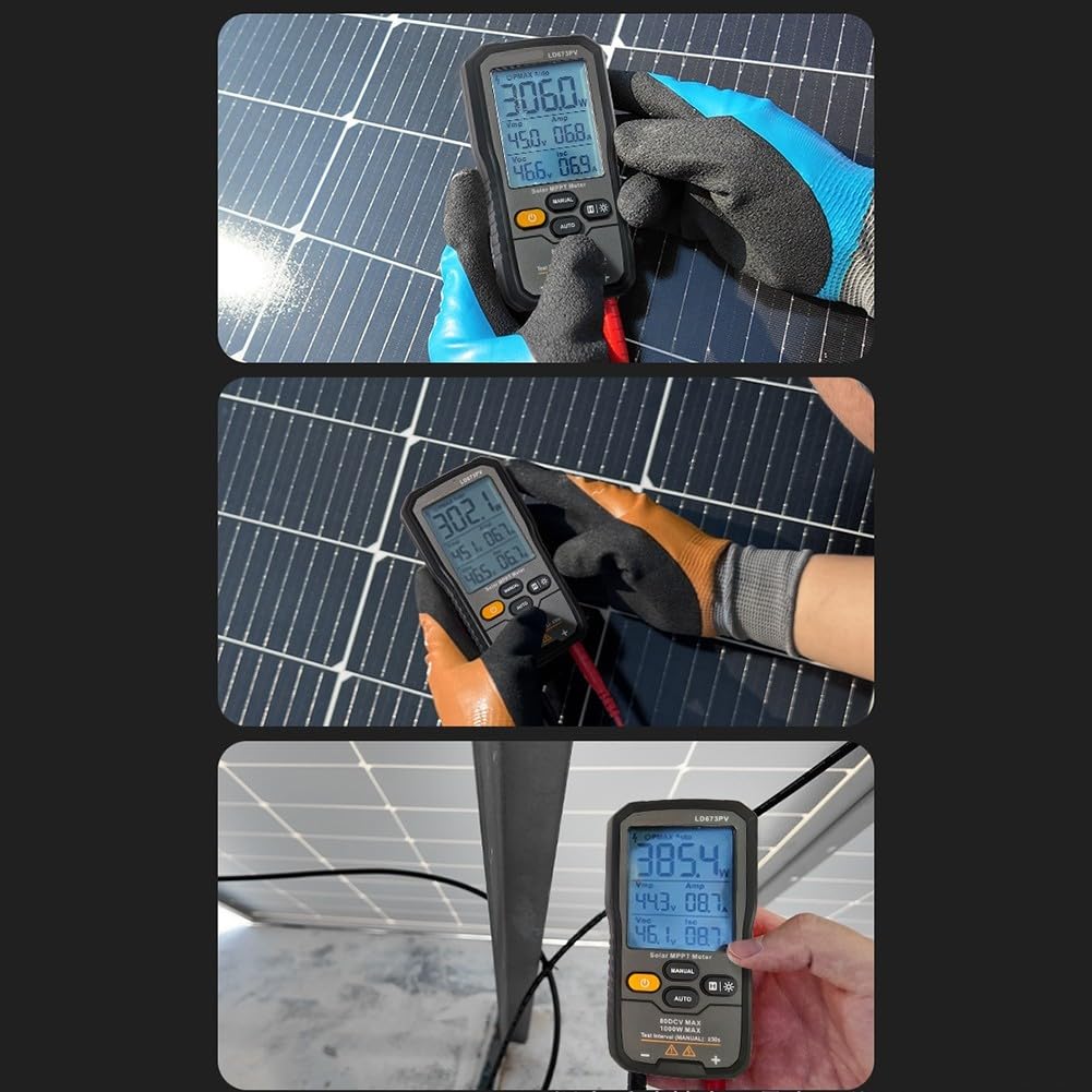 LD673PV Pannello Fotovoltaico Multimetro 1000W MPPT Meter per Regolatore di Carica Solare Test 0-35A