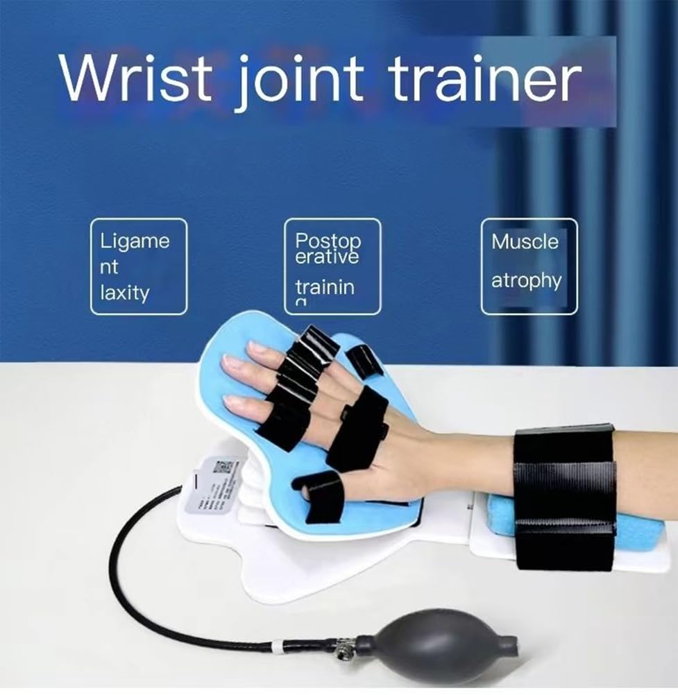 Dispositivo De Rehabilitación De Muñeca, Equipo Rehabilitación Extremidades Superiores con Función Temporizador, Separación 5 Dedos/Ángulo Ajustable ±90°, para Atrofia Muscular