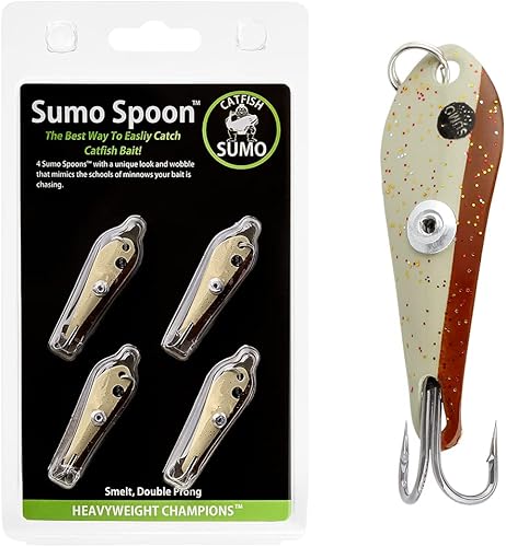 Miniatura 2 de Cuchara Sumo  Cuchara de cebo para pesca de gato, bajo blanco, lubina rayada y otros peces cebo, 1 58 pulgadas