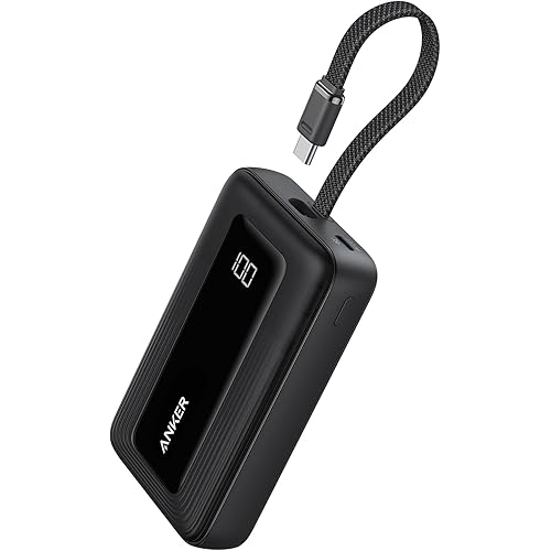 Anker Zolo Power Bank (2025 Upgraded Version), 20,000mAh 30W High-Speed Portable Charger with Built-in USB-C Cable, Battery Pack for iPhone 17/16 / 15 Series, Galaxy, and More