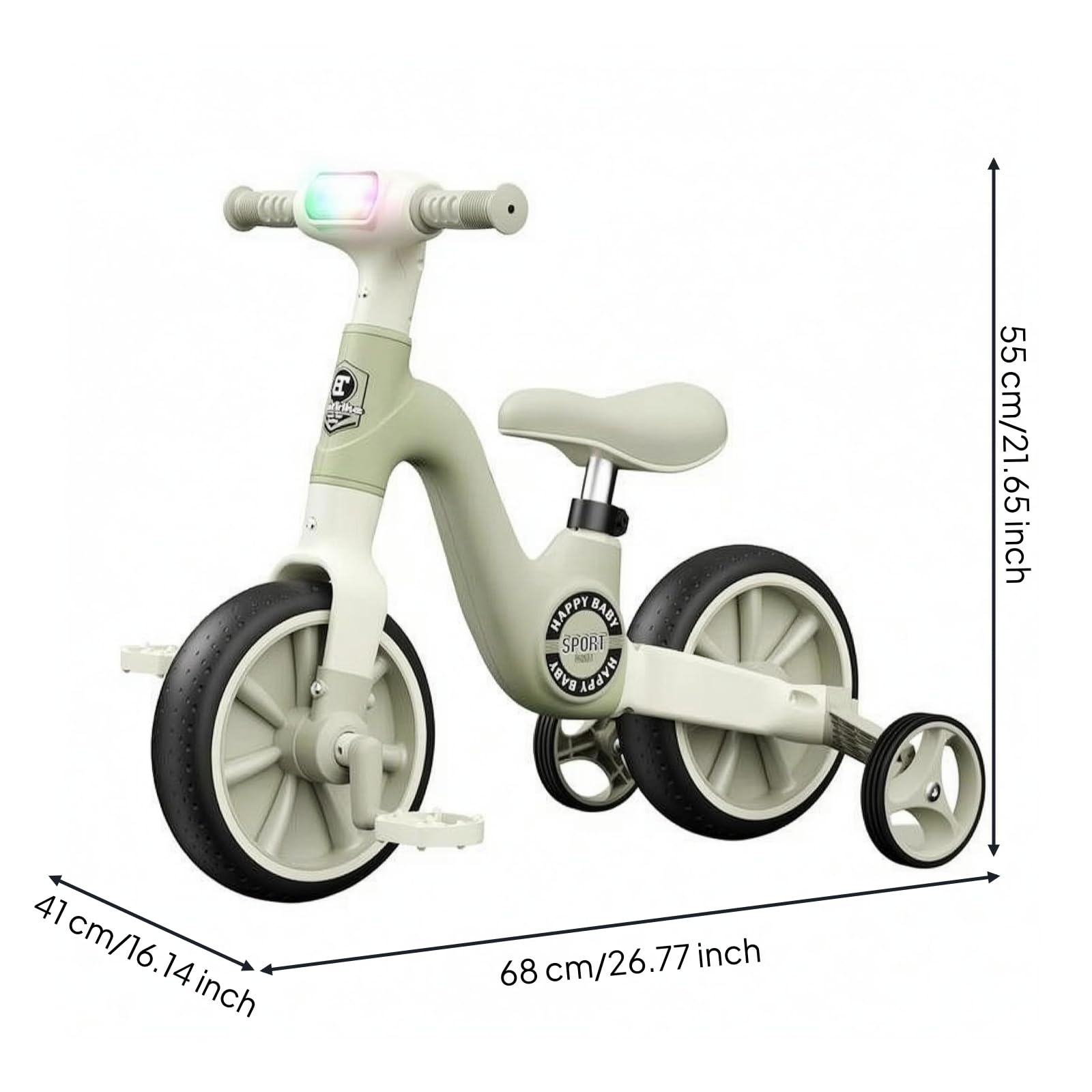 harayaa Bicicletta Senza Pedali per Bambini Bici Equilibrio Infantile 2 in 1 Sella Confortevole Impugnature Rigate Ruote di Supporto Struttura Stabile