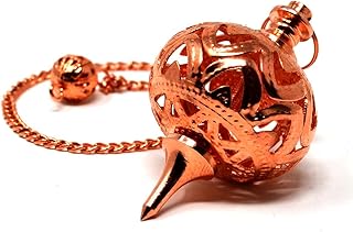 MyDeal Copper Dowsing Pendulum with Spiritual Energy Conductive Chain and Pouch for Body Healing, Reiki Balancing Chakras, Aura Cleansing, Water Divining, Ghost Hunting, Meditation Chi