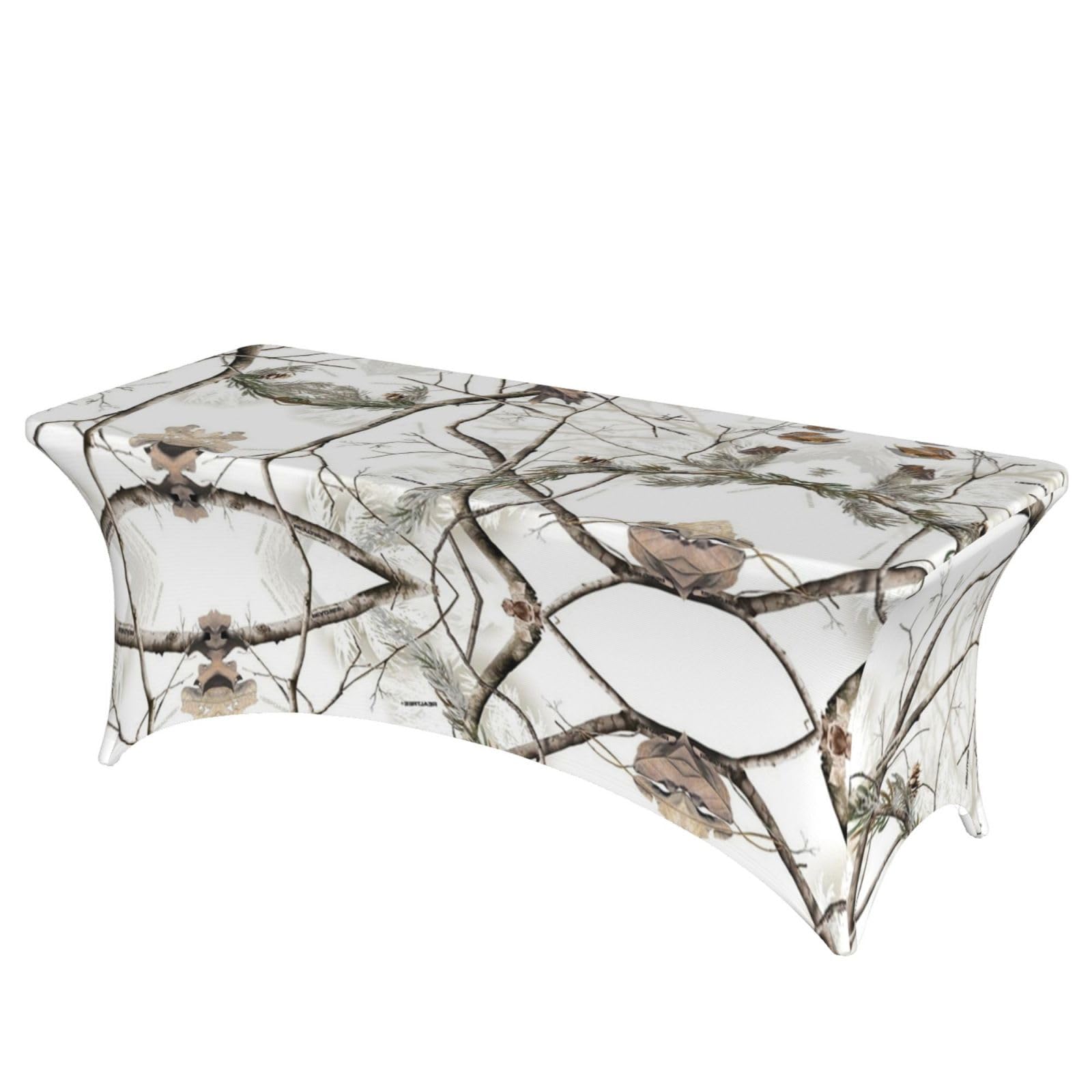 ERCgad White Trees Camo Print Rectangular Tablecloth Dining Banquet Party Events Home Celebration Table Cover