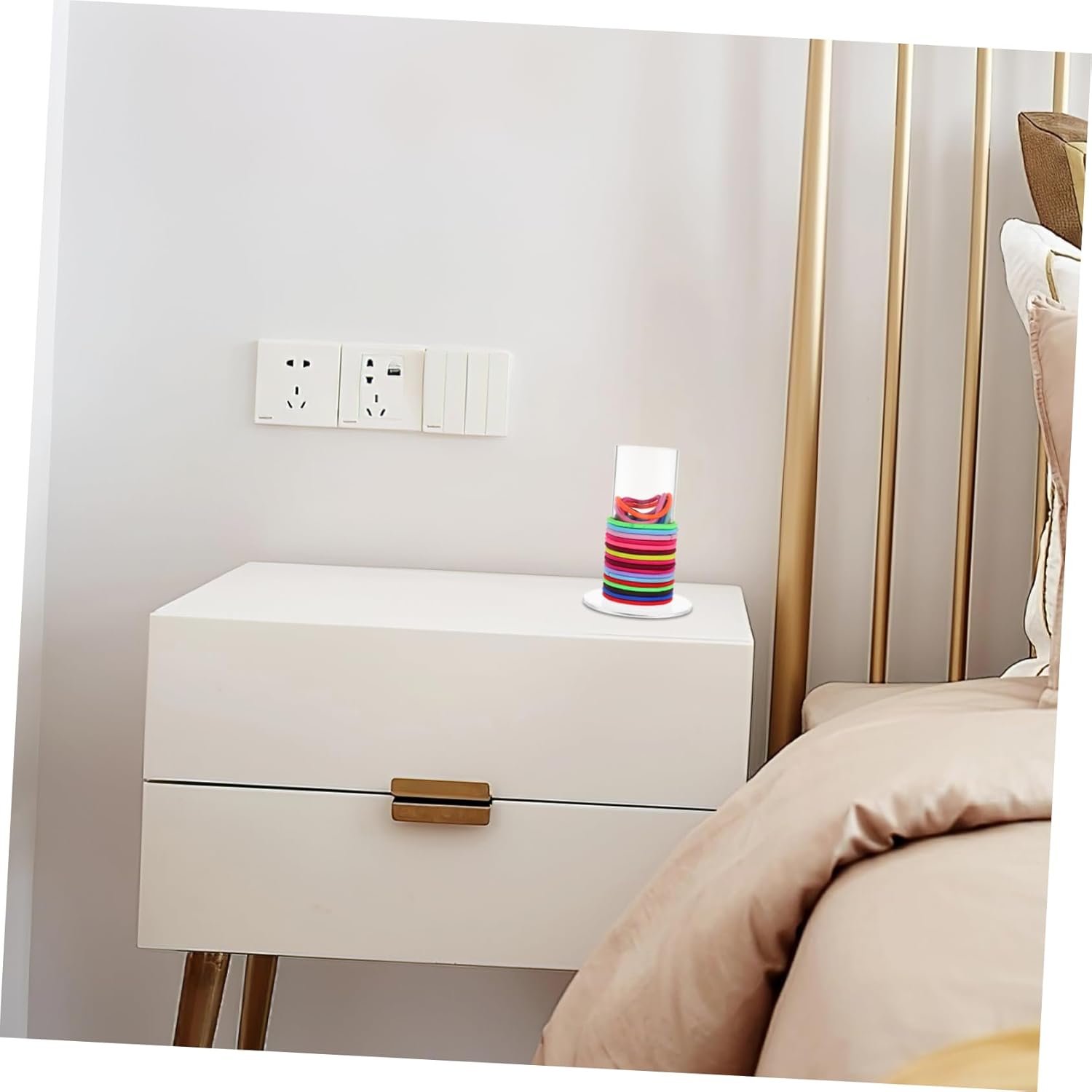 Scrunchie Holder Hair Tie Organizer Stand for Headbands Jewelry Stylish Compact Display Tower for Vanity Bathroom Efficient Hair Accessories Storage