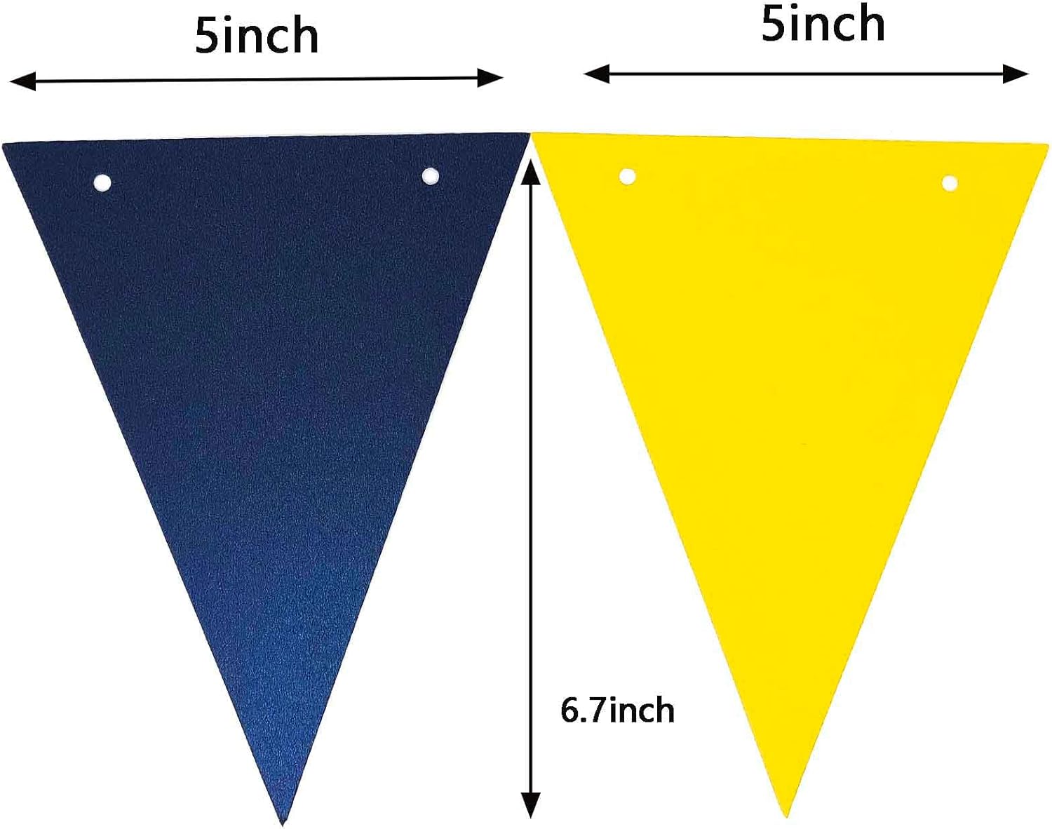 We Moment Yellow and Blue Pennant Banner,Blue and Yellow Vintage Double Sided Triangle Flag，for Party Decoration,Pack of 30pcs Triangle Flag - Image 2