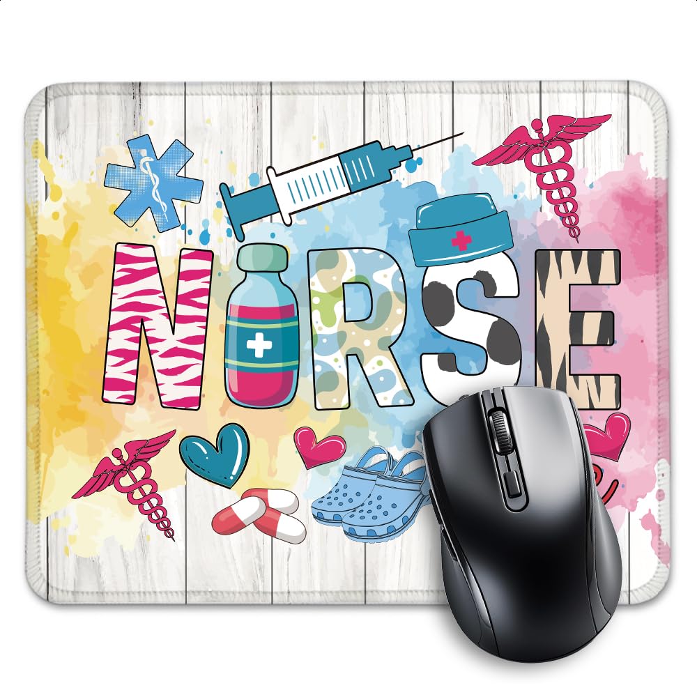 AGMDESIGN Nurse Life Funny Mouse Pad, Cute Mouse Pad for Desk, Nurses Week Gifts, Graduation Present for Nursing Students, Birthday Present for Future Nurses, New Nurses, Thank You Gifts for RN