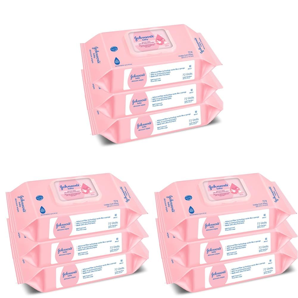 Johnson's Baby Wet Wipes | 216 Wipes | Alcohol & Soap Free | Prevents Rashes & Redness | with 3X Moisturising Lotion | As Mild as Pure Water | Enriched with Glycerin | (Pack of 3)-image-10