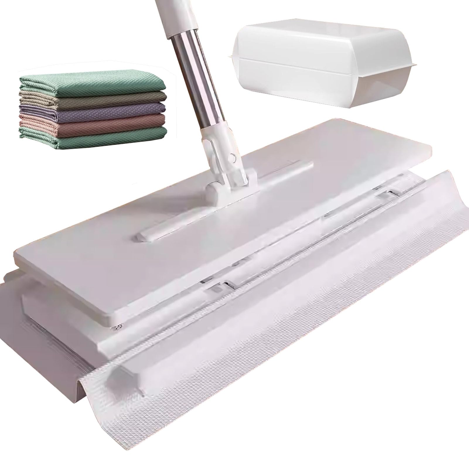 Mopa Microfibra con Cambio Automático de Tela,Mopa Fregona con Cabezal Giratorio de 360°,Uso Seco y Húmedo,Compatible con Toallas Faciales,para Suelos,Paredes,Ventanas,Limpieza de Automóviles,G