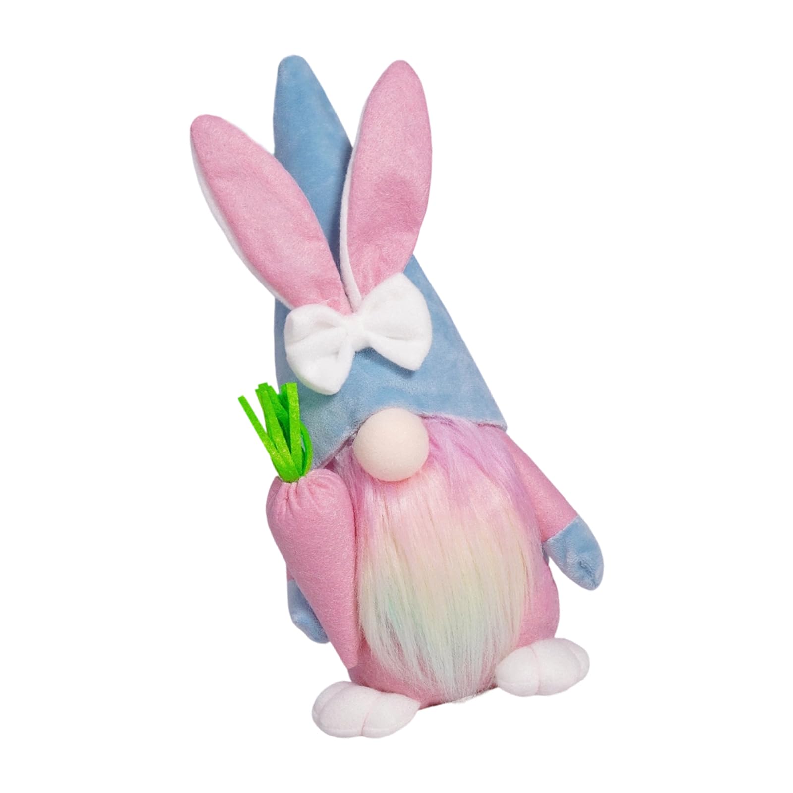Piceioep Fabric Easter Rabbits Eggs Decoration Statue for Family Holiday Use Elegant Face Less Dwarf Doll Ornament Easter Rabbits Decoration