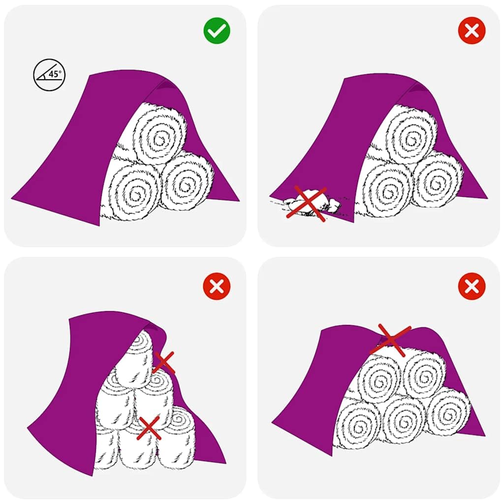 vidaXL Telo Pagliaio 9,8x12,5 m 140 g/m² Polipropilene, Protezione Balla di Paglia, Vello per balle Rotonde, Vello di Paglia