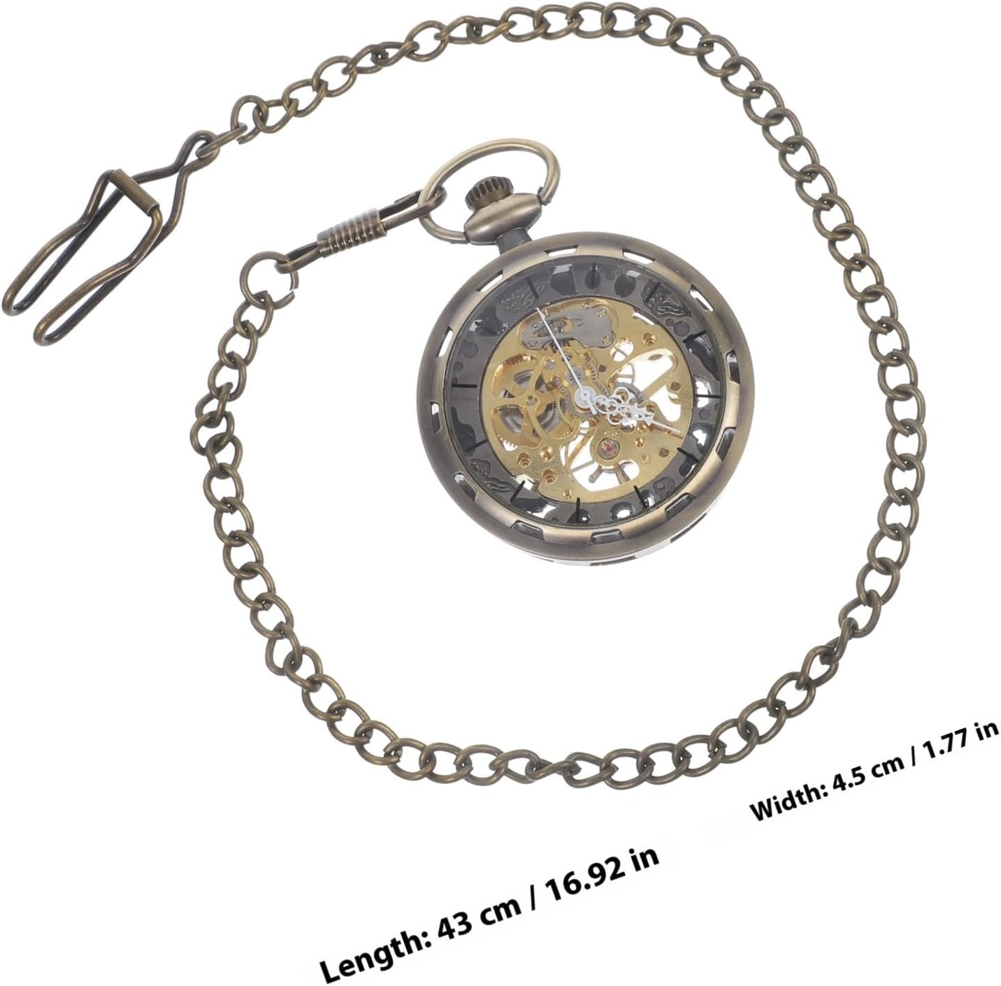 Mechanical Pocket Watch Alloy Material Wearable on Neck Clothes Decoration Random Color Vintage Hollow-Out Design Gift Suitable for Tea Party and Daily Use