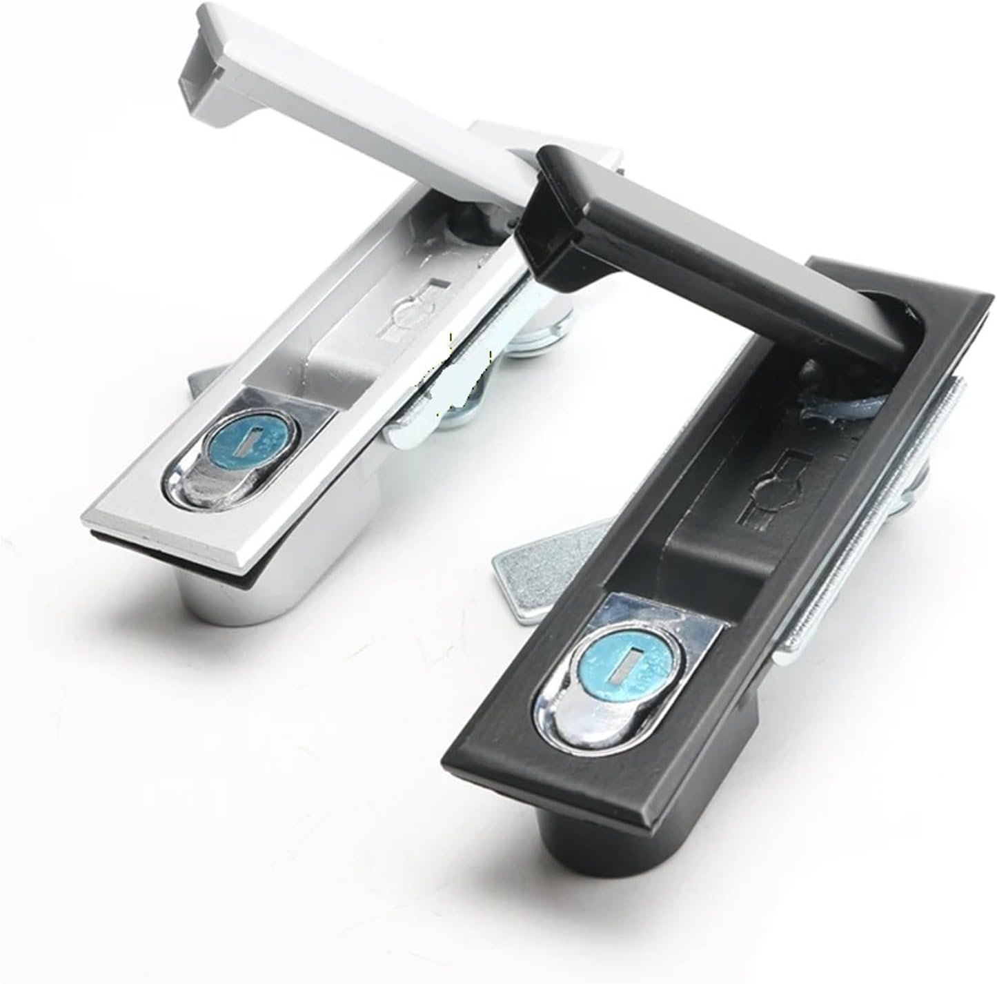 MS618 Flat Lock Distribution Cabinet Box Black Square Circular Door zinc Alloy Mechanical Equipment(Black)