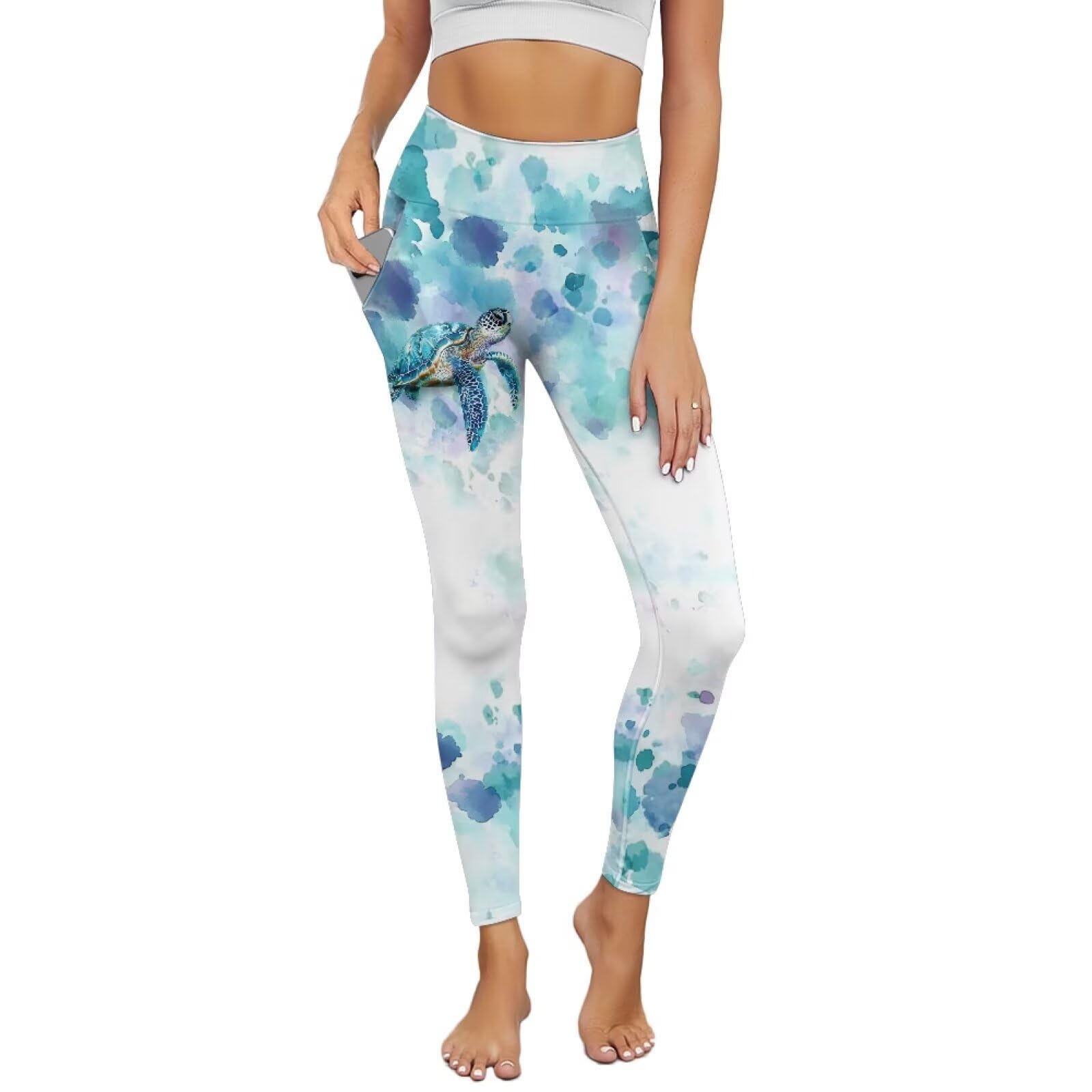 Showudesigns Yoga Leggings for Women High Waist Yoga Pants with Pockets Running Yoga Gym Exercise Fitness Dance Tights