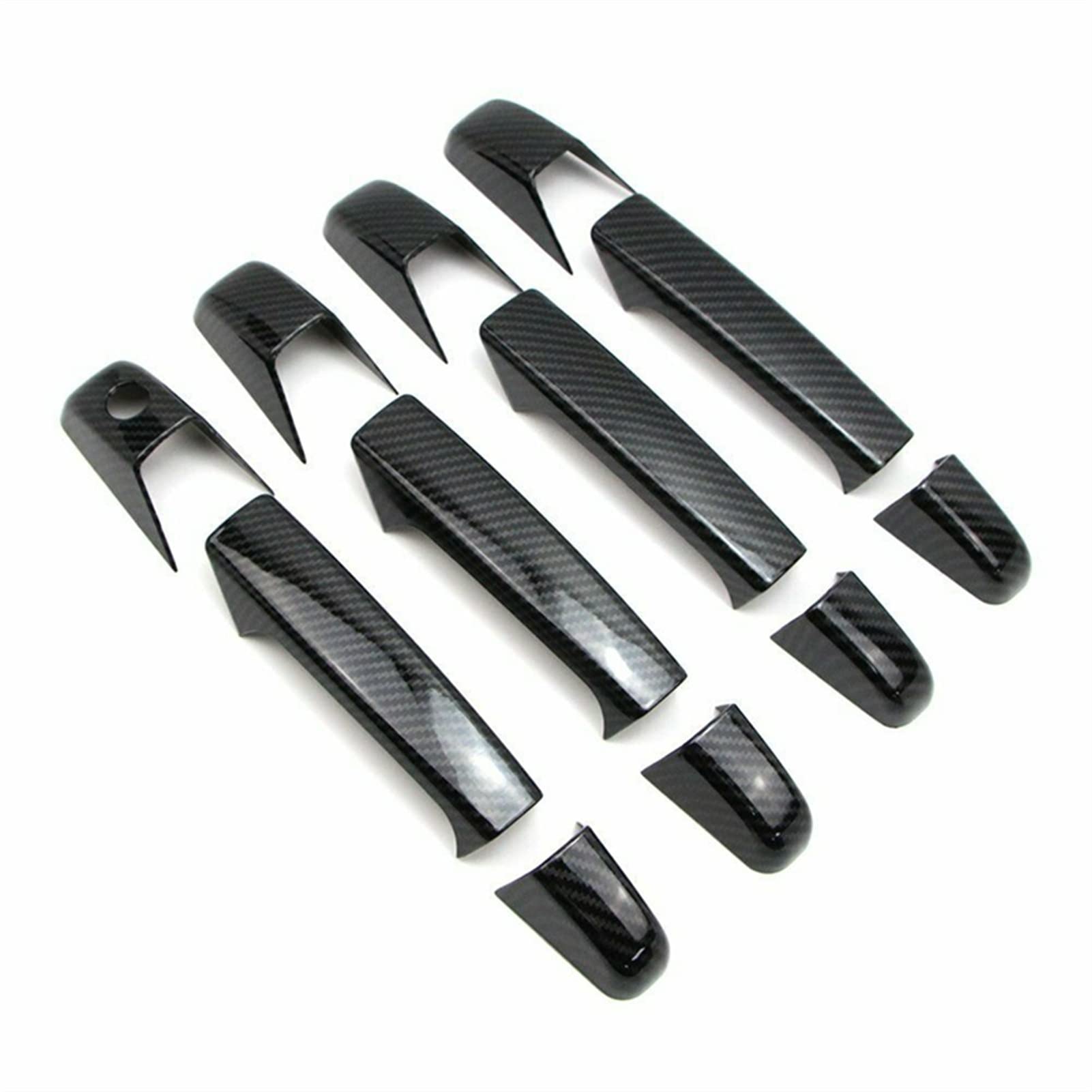 FAHBSTR Exterior Door Handle Cover for Silverado 1500/2500/3500 ABS Carbon Fiber Outside Door Handle Cover Trims