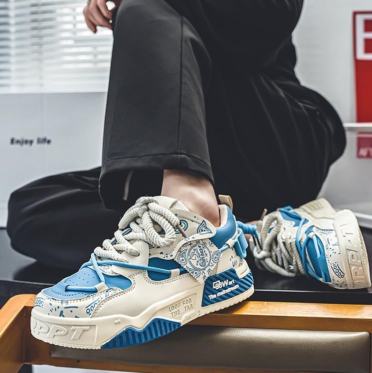 Men's Trendy Platform Lace-Up Sneakers for Walking, Jogging, and Casual Style2