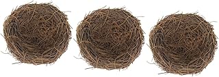 YARNOW 18 pcs Woven Rattan Bird Nest nomes Decorations Christmas Chritmas Decor Decorative Bird nest Bird nest Craft Hummingbird Decorations DIY Crafts Fake Bird nest Natural Birds nest