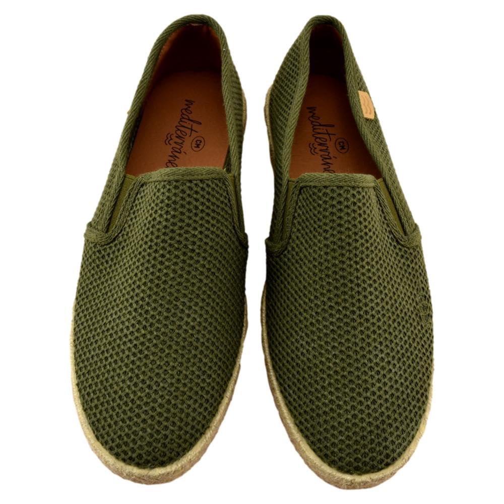 Mediterranea - Zapatillas de Esparto de Rejilla con elásticos Laterales 045368 Lona