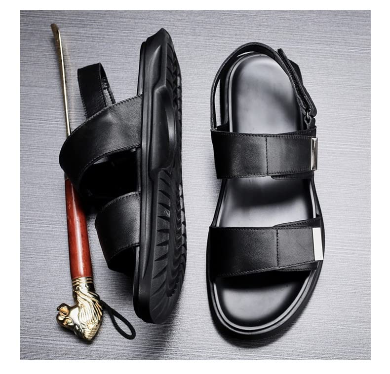 Men's Leather Sandals Outdoor Leisure Soft Bottom Platform Men's Beach Shoes4