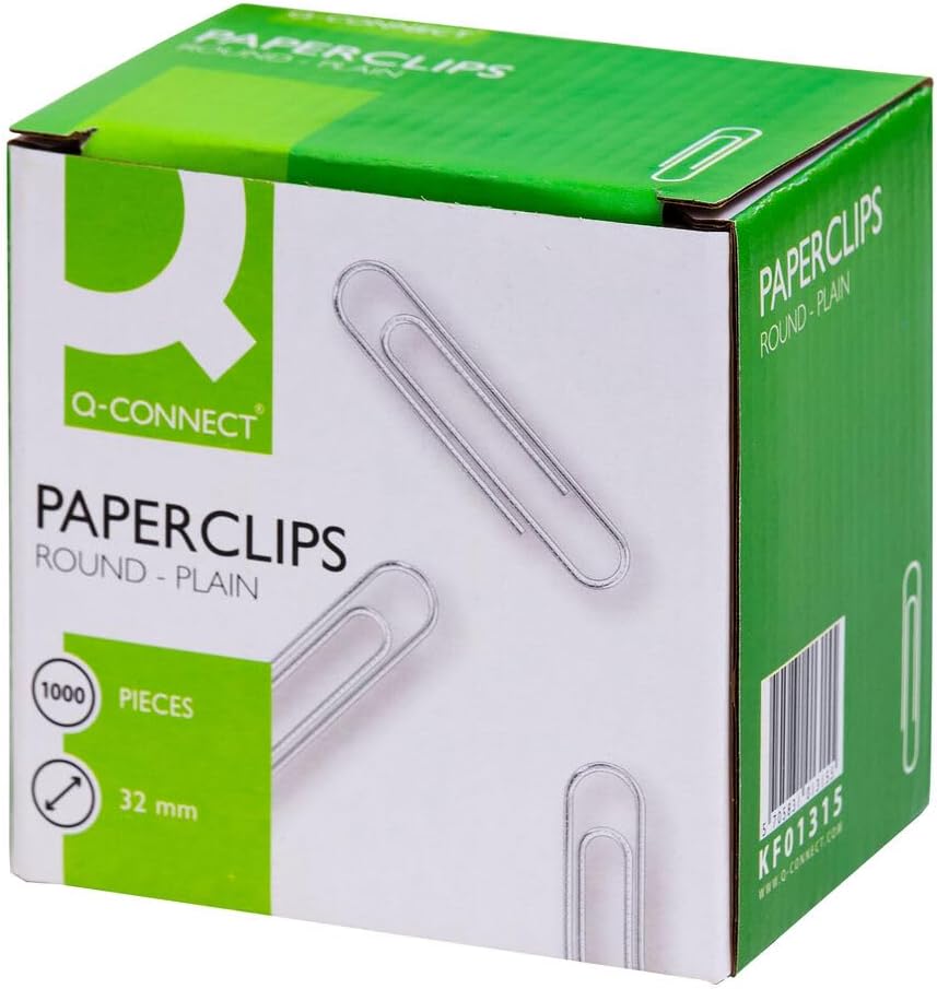 Q-Connect Paperclips Plain 32mm (Pack of 1000)