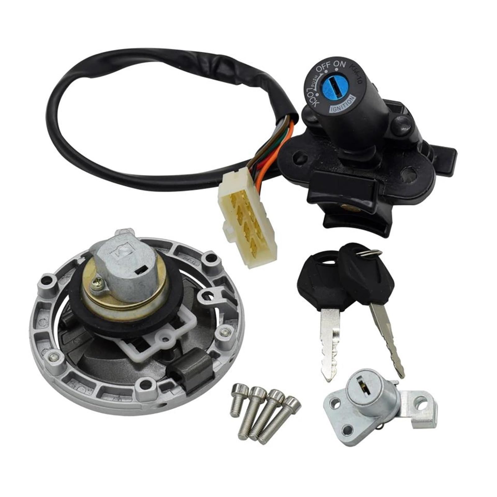 Per Kawasaki Per Ninja 250R EX250J Per 300 EX300A Kit Interruttore Di Accensione Per Moto Tappo Serbatoio Carburante Con 2 Chiavi