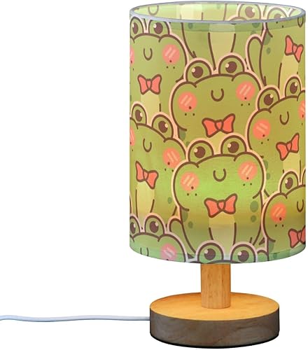 Table Lamp Bedroom Nightstand Lamps Warm Light Cute Green Frog Kawaii Lamp for Desk Homes
