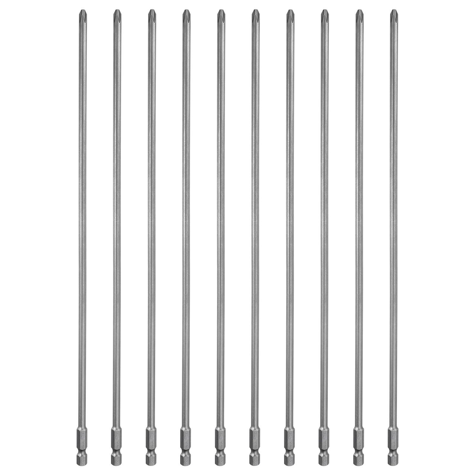 Puntas PH2 de acero S2 industrial de 12 pulgadas magnéticas con vástago de 1/4