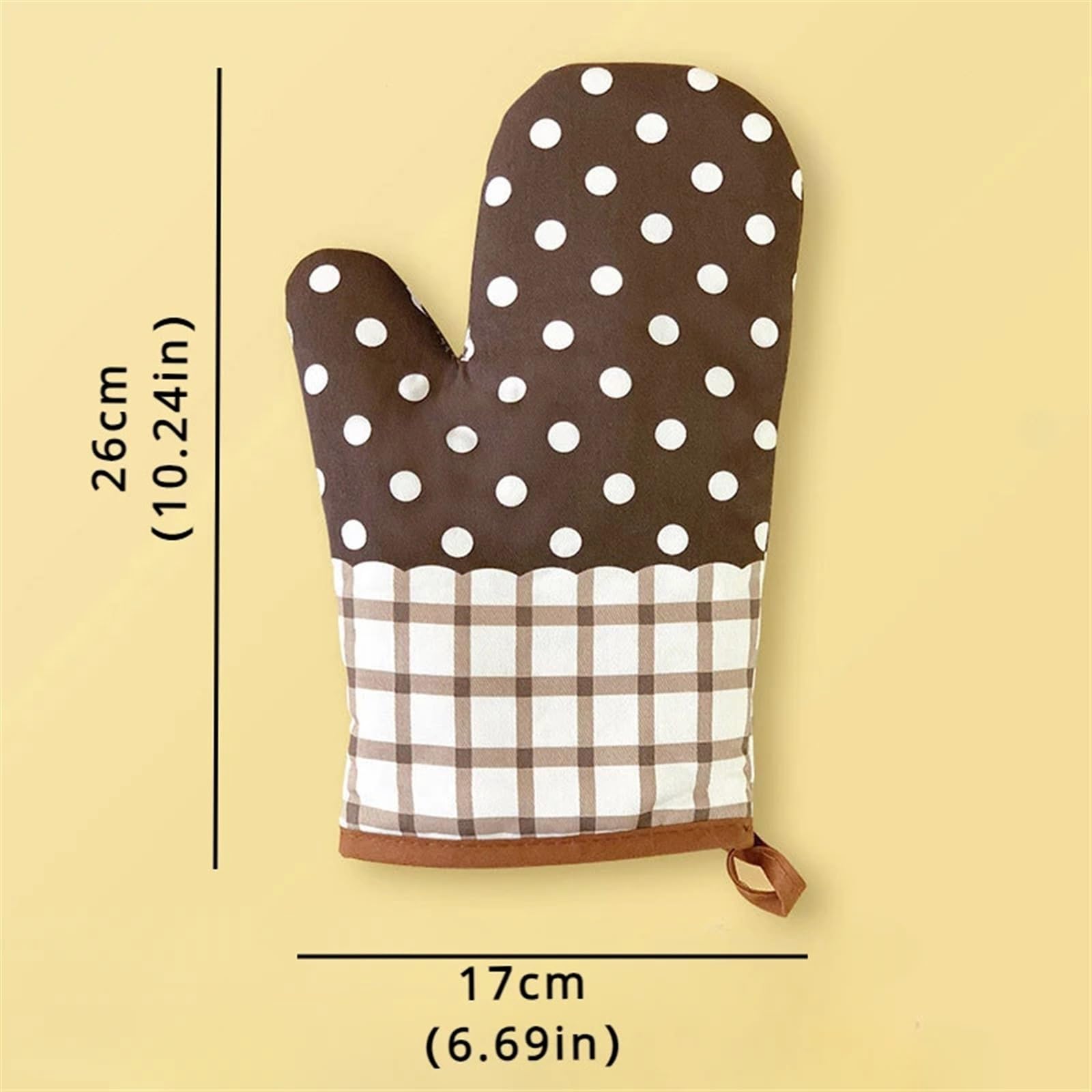 MRKU Guantes para Hornear, Guantes de Cocina, 1 Unidad, Estilo Pastoral, Gruesos, a Cuadros, Aislamiento para microondas, Utensilios de Cocina Calientes