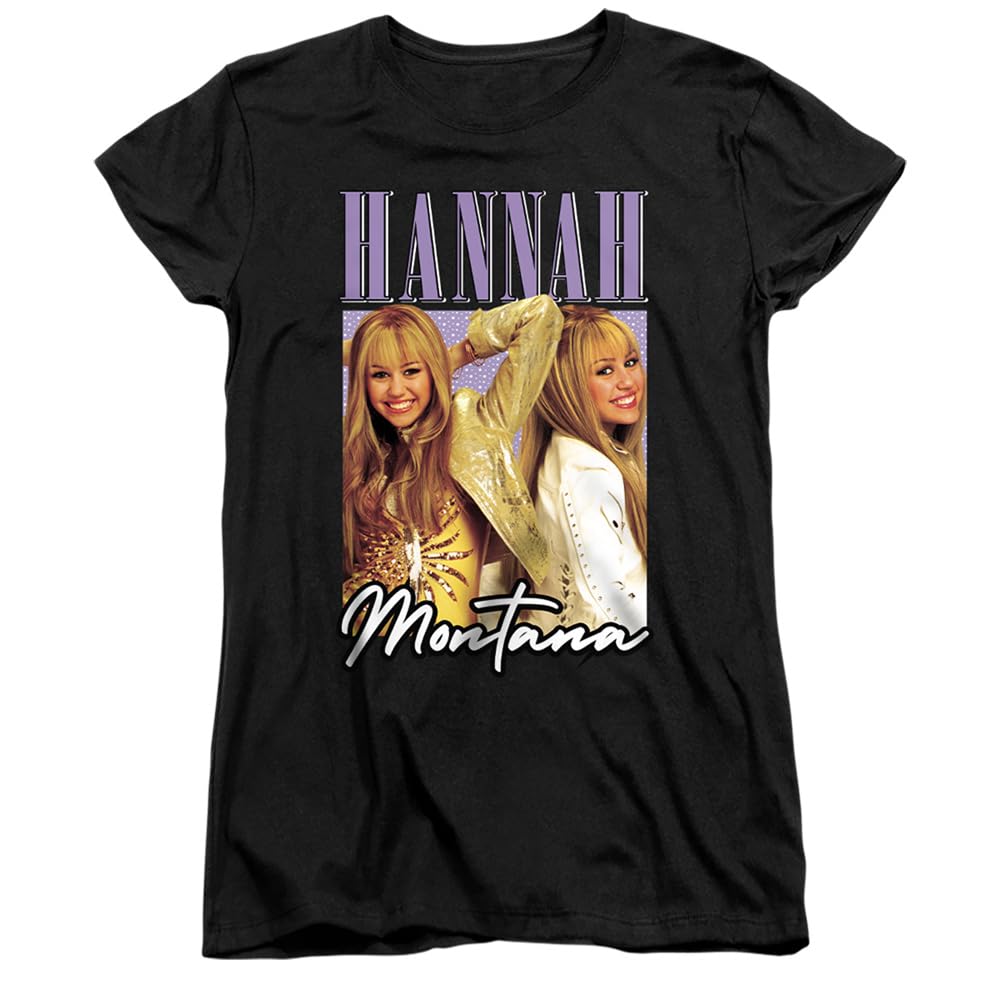 Disney Hannah Montana Montage Ladies T Shirt, Black, Small