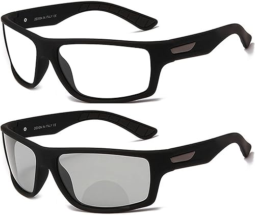 Lentes de lectura multifocales fotocromáticos deportivos para hombres y mujeres, lentes de sol presbópicos bifocales ligeros de transición