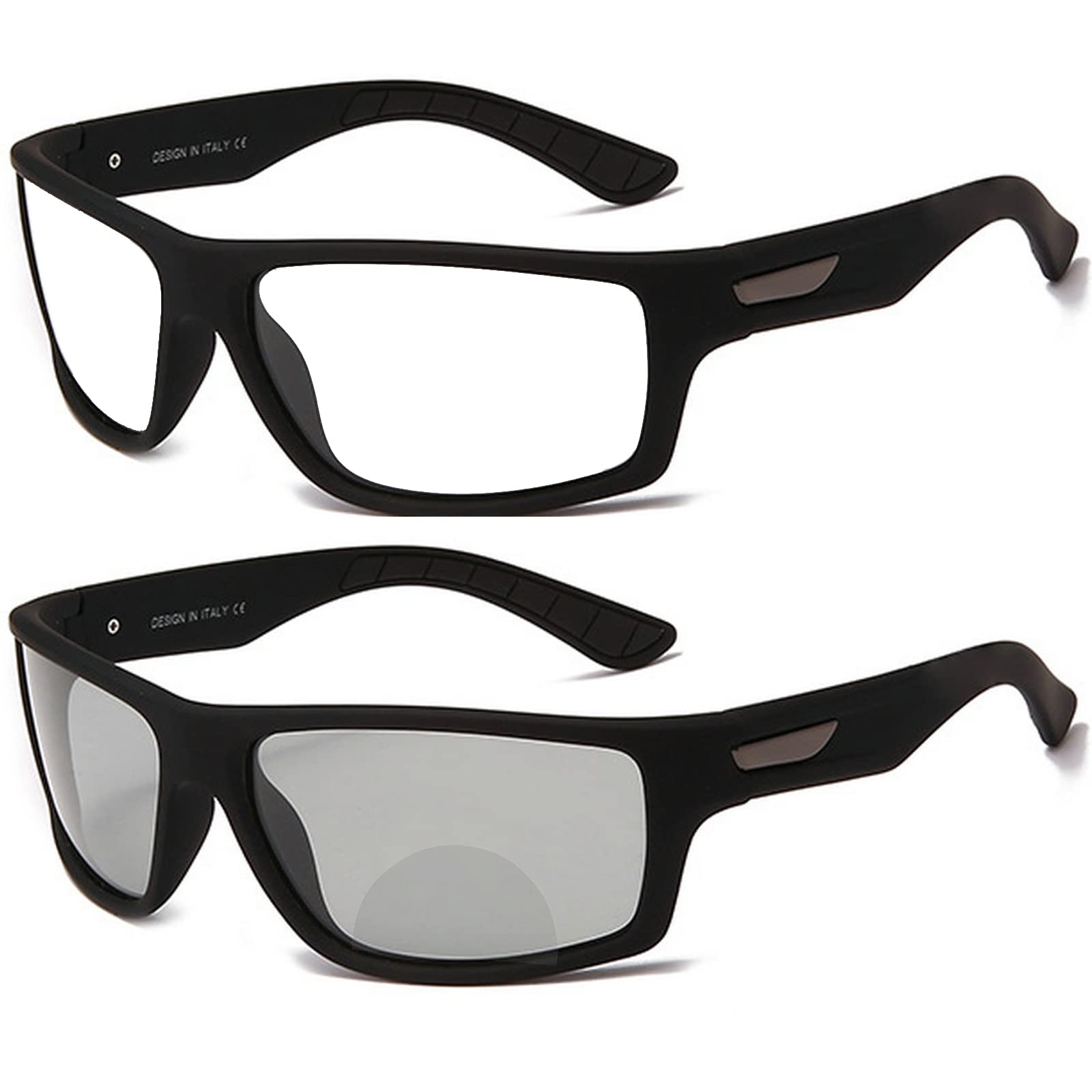 Sports Photochromic Multifocal Reading Glasses For Men Women Light Ultralight Transition Bifocal Presbyopic Sunglasses (black, 1.0, multiplier_x)