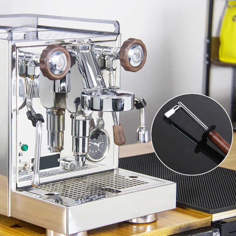 Szczotka do czyszczenia ekspresów do espresso, szczotka parowa z drewnianym uchwytem