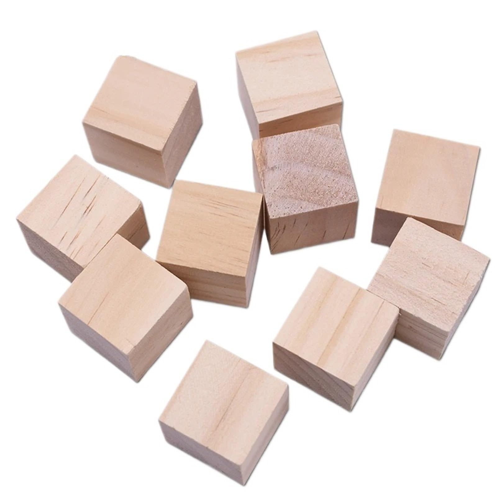 500 piezas de 10 mm sin terminar en blanco Mini bloques cuadrados madera DIY cubos maciza artesanías