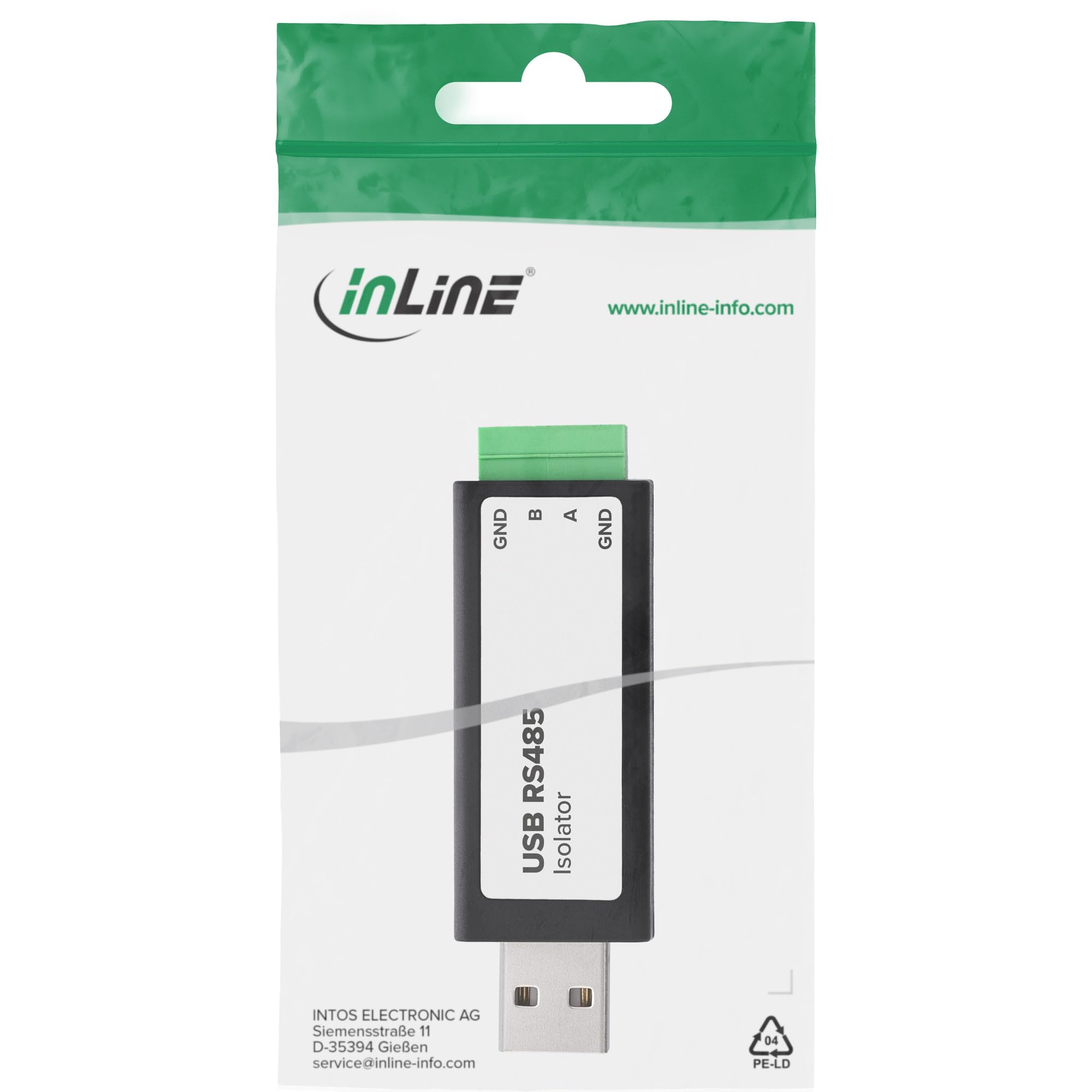 InLine USB zu RS485 Adapter mit Isolator, FTDI, USB-A auf Terminal