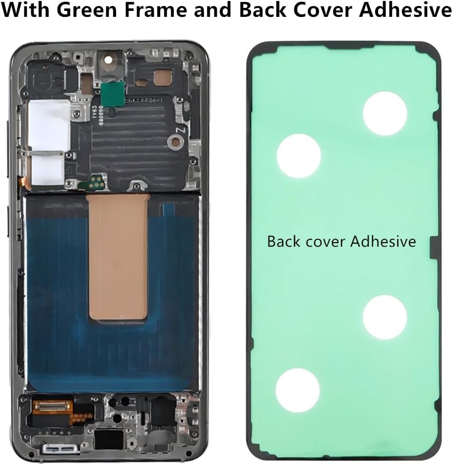 INCELL for Samsung Galaxy S23 Screen Replacement S23 LCD Display SM-S911U SM-S911U1 Display Touch Screen Assembly No Fingerprint. (with Green Frame+Back Cover Adhesive+Tools)